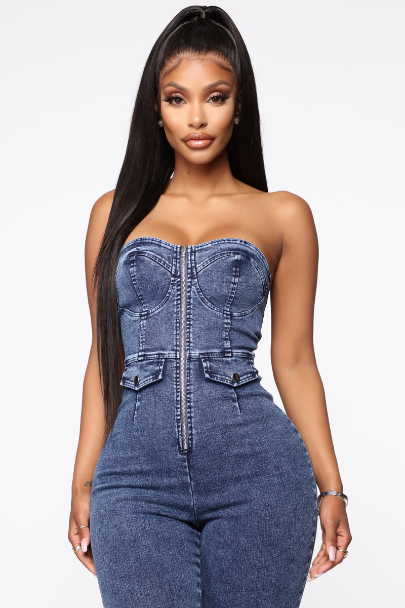 Lillian Denim Jumpsuit - Dark Wash | Fashion Nova, Jumpsuits | Fashion Nova