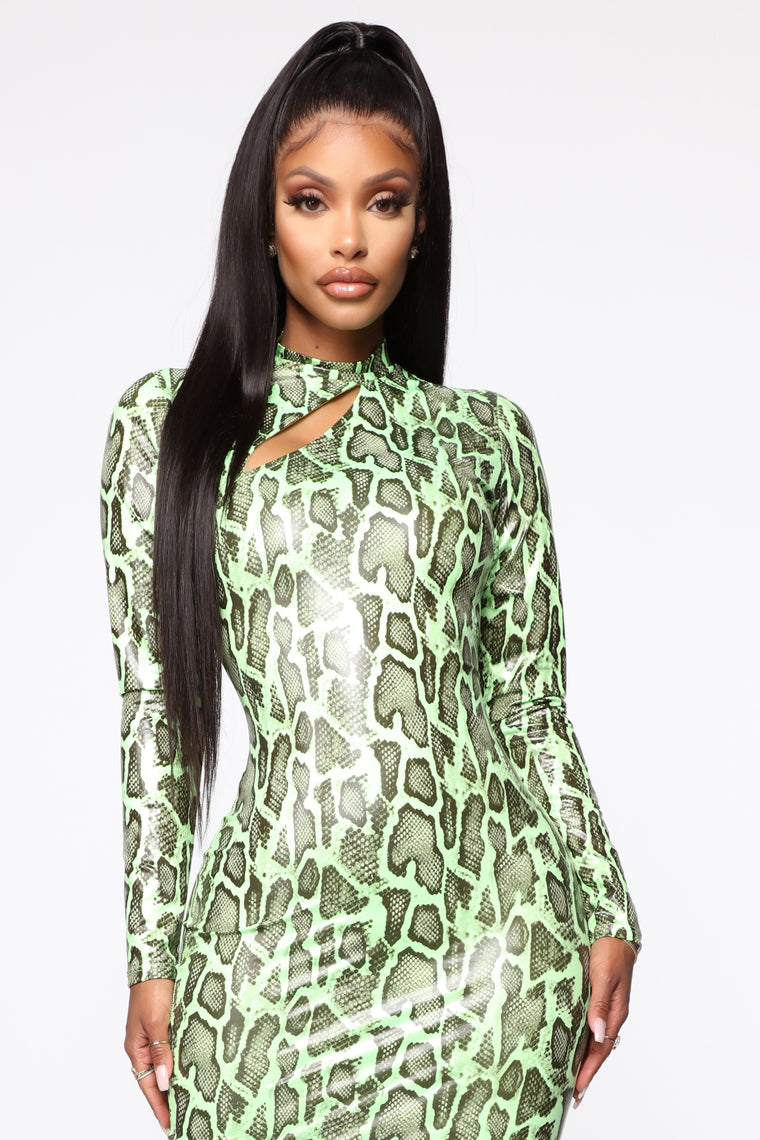 snakeskin dress fashion nova