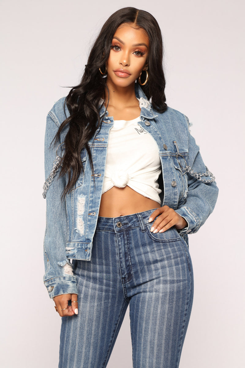 Break The Chain Denim Jacket - Medium Blue Wash | Fashion Nova, Jackets ...