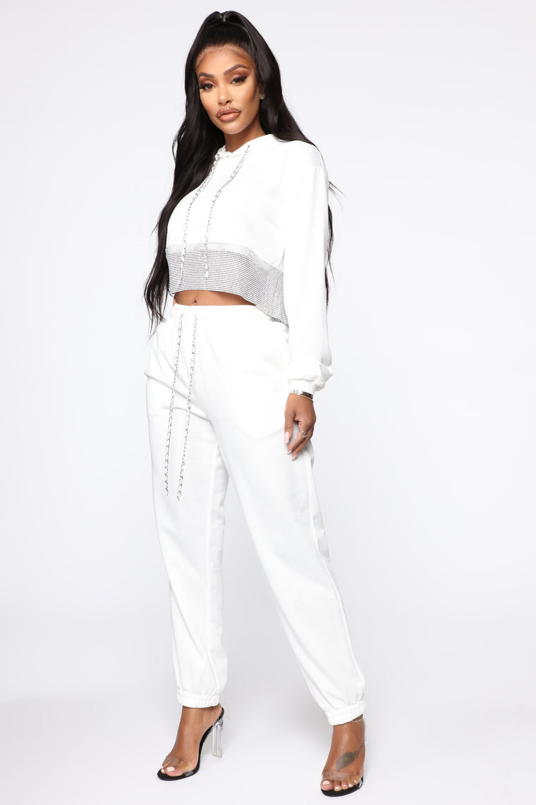 fashion nova white joggers