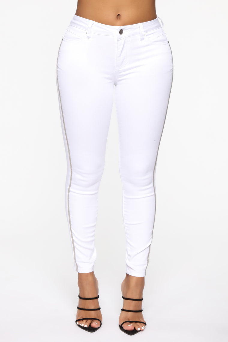 white rhinestone jeans
