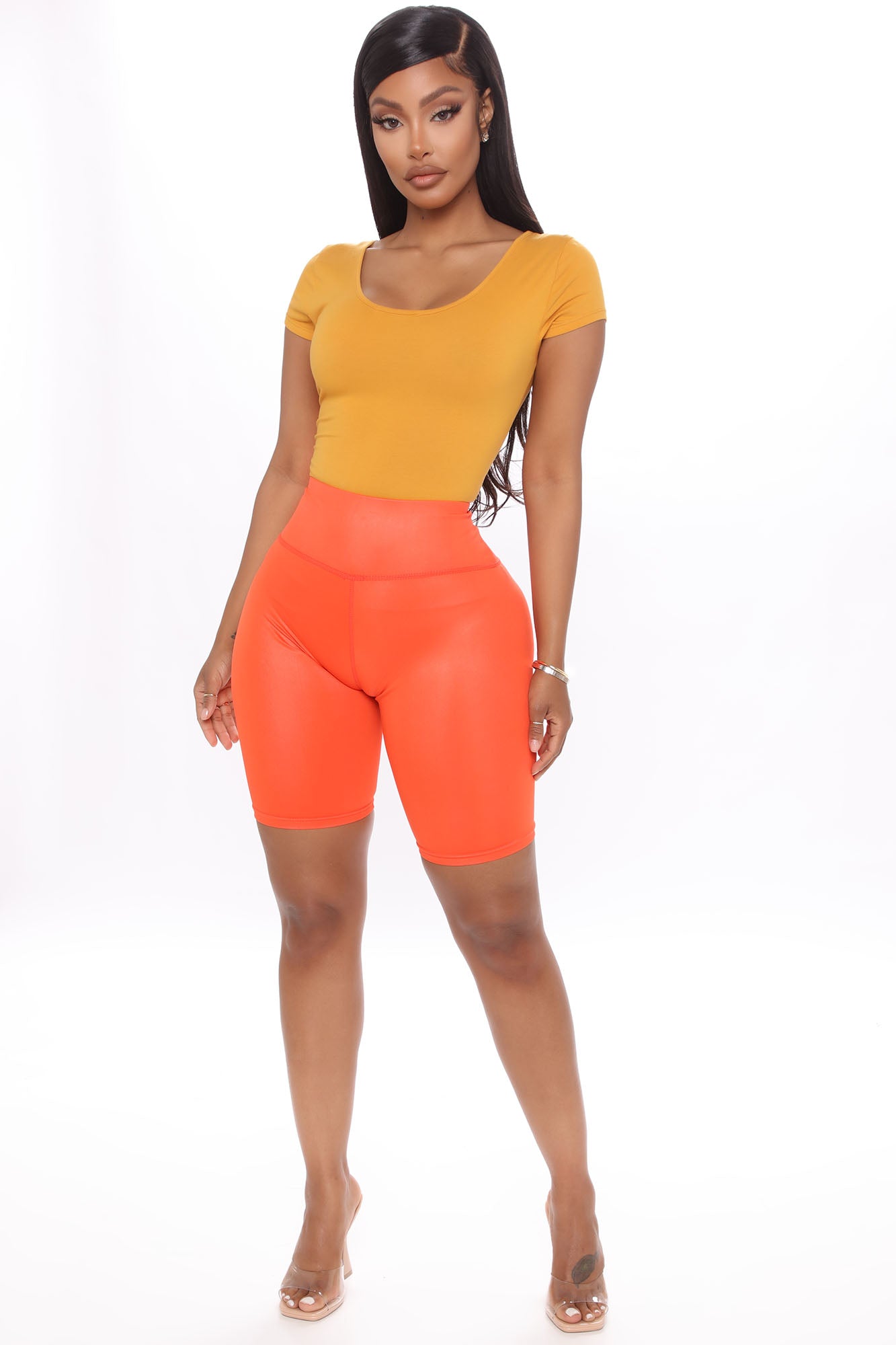 Sabela Basic Bodysuit Mustard Fashion Nova 8791