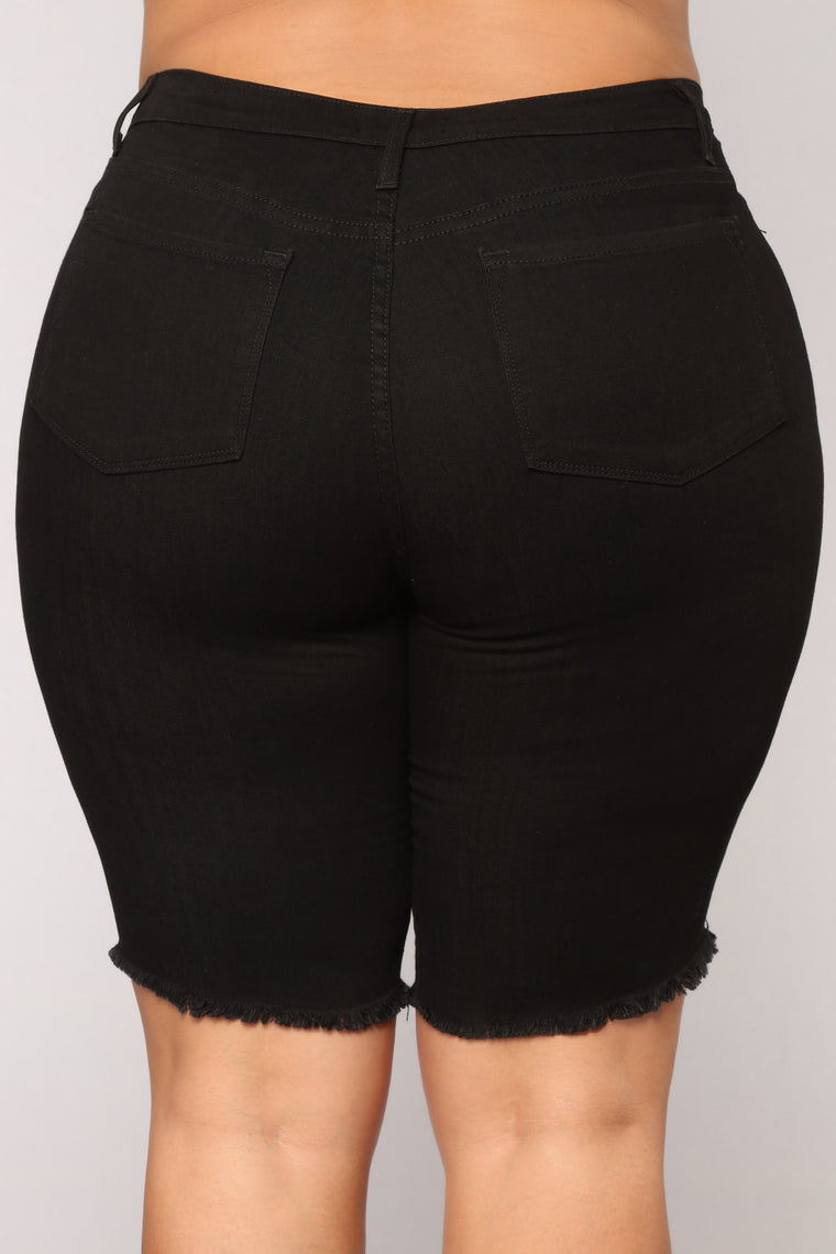 My Favorite Denim Bermuda Shorts - Black