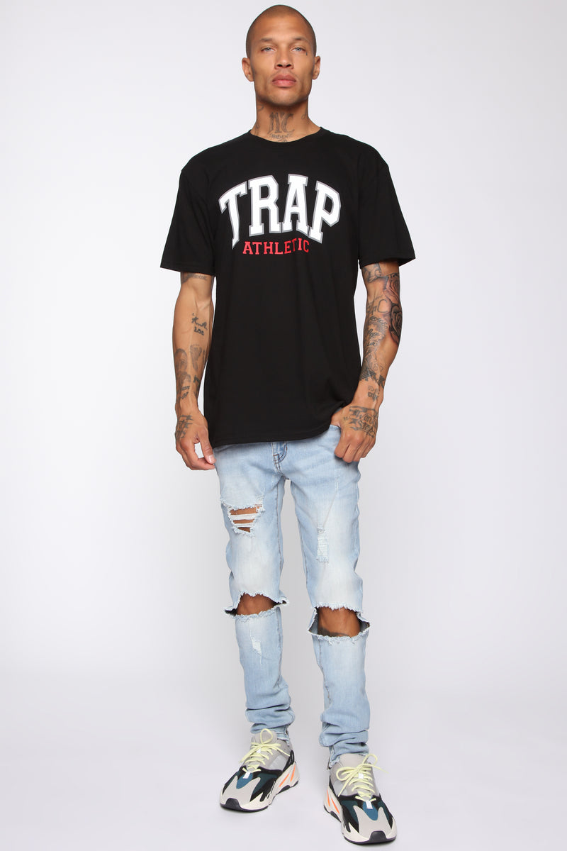 Trap Athletic Short Sleeve Tee - Black/Red, Mens Graphic Tees | Fashion ...