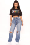 Cut Above The Rest Ripped Straight Leg Jeans - Medium Wash