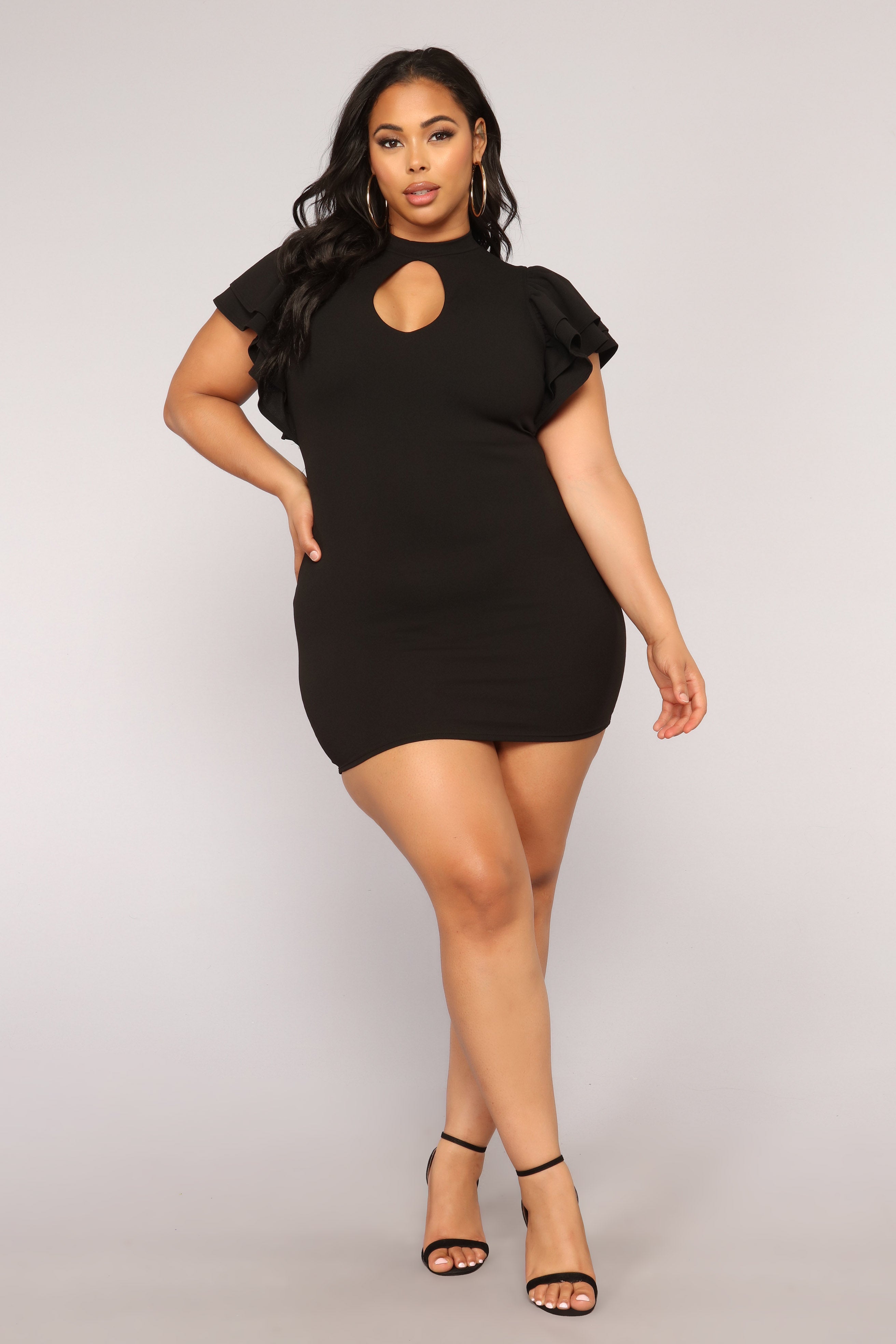 Julie Ruffle Sleeve Dress - Black – Fashion Nova