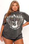 Nashville Party Tunic Top - Charcoal