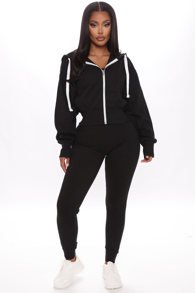 Chill Mode Hoodie And Jogger Set - Black, Activewear | Fashion Nova