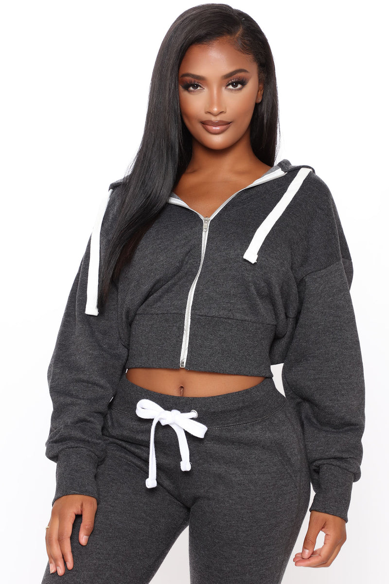 Chill Mode Zip Up And Jogger Set - Charcoal | Fashion Nova, Lounge Sets ...