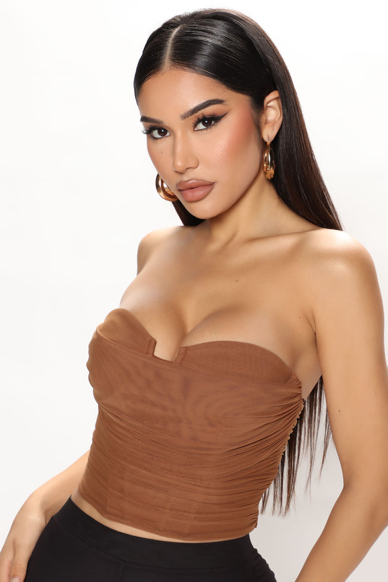 On Your Mind Bustier Top Mocha Fashion Nova Knit Tops Fashion Nova 9209