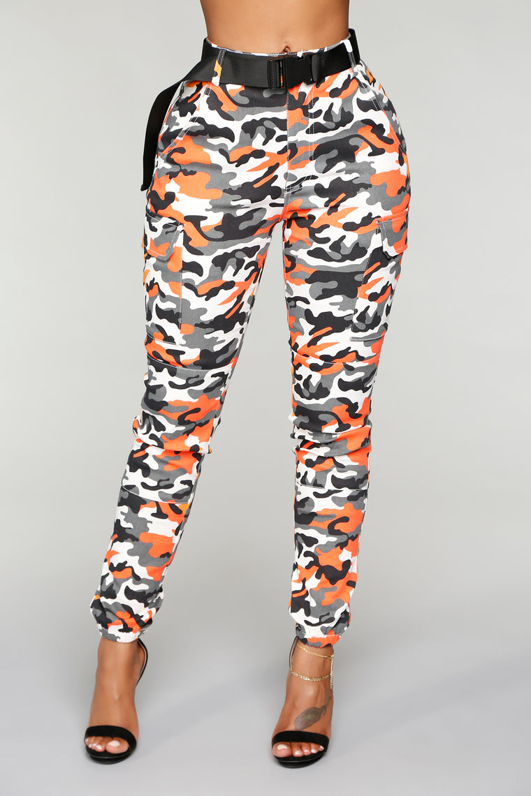 fashion nova orange camo pants