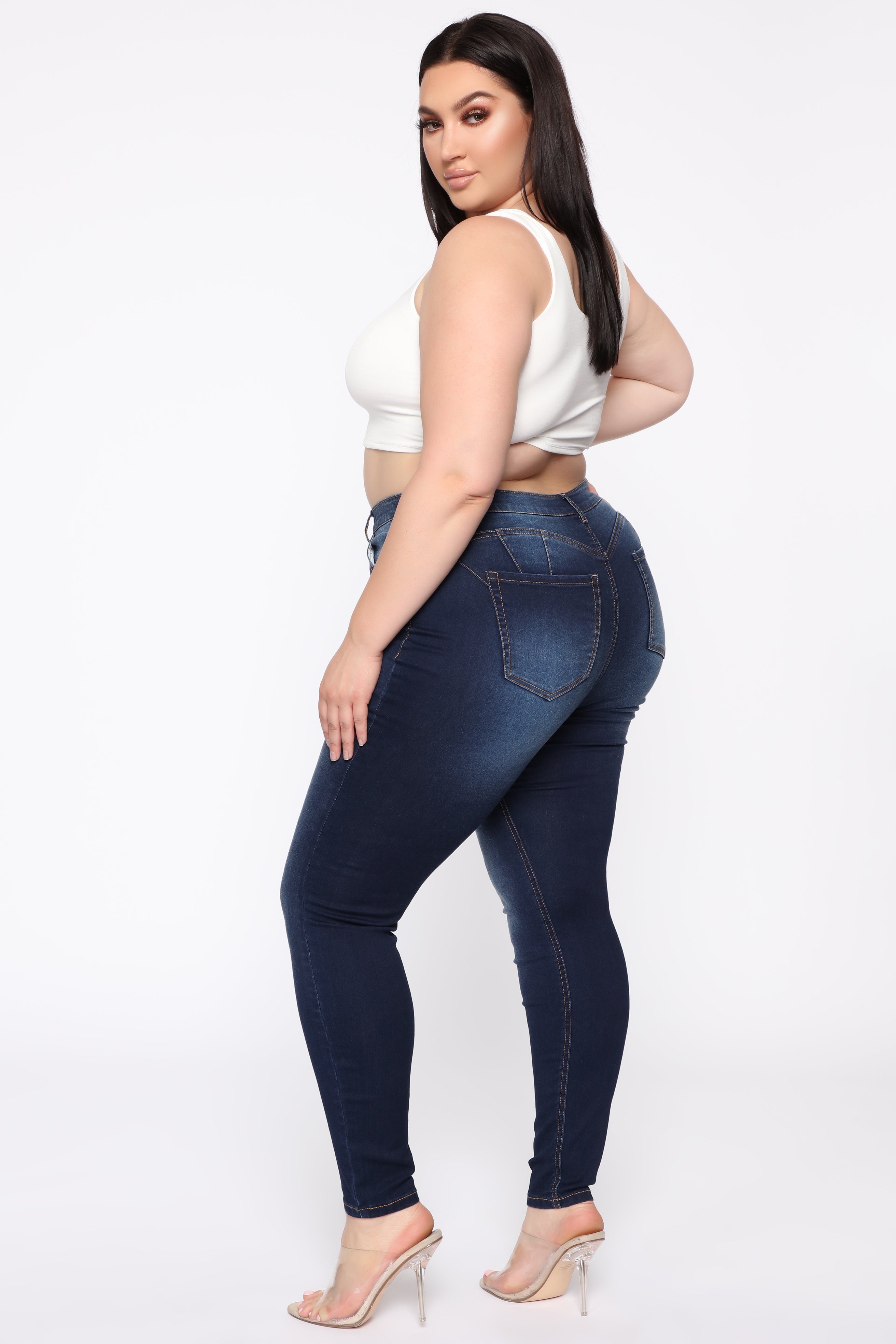 Alexa II High Rise Skinny Jeans - Dark Denim – Fashion Nova