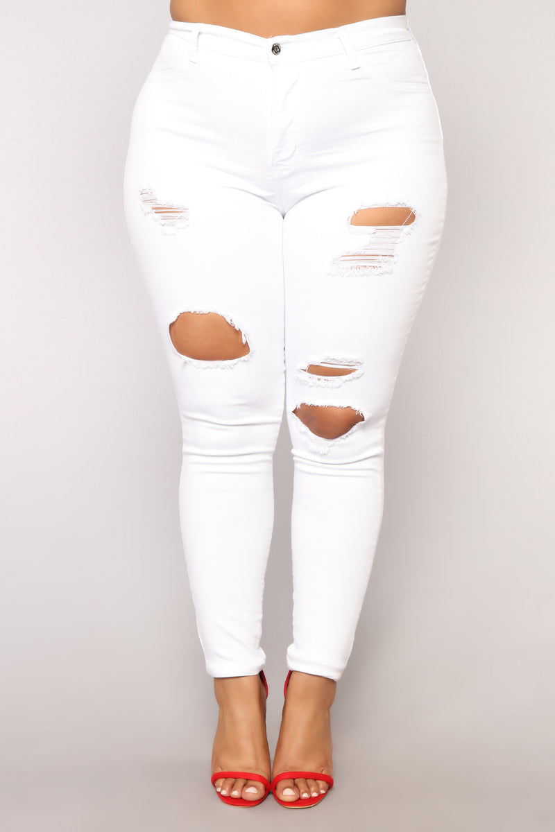 Little White Lies Distressed Jeans - White | Fashion Nova, Jeans ...