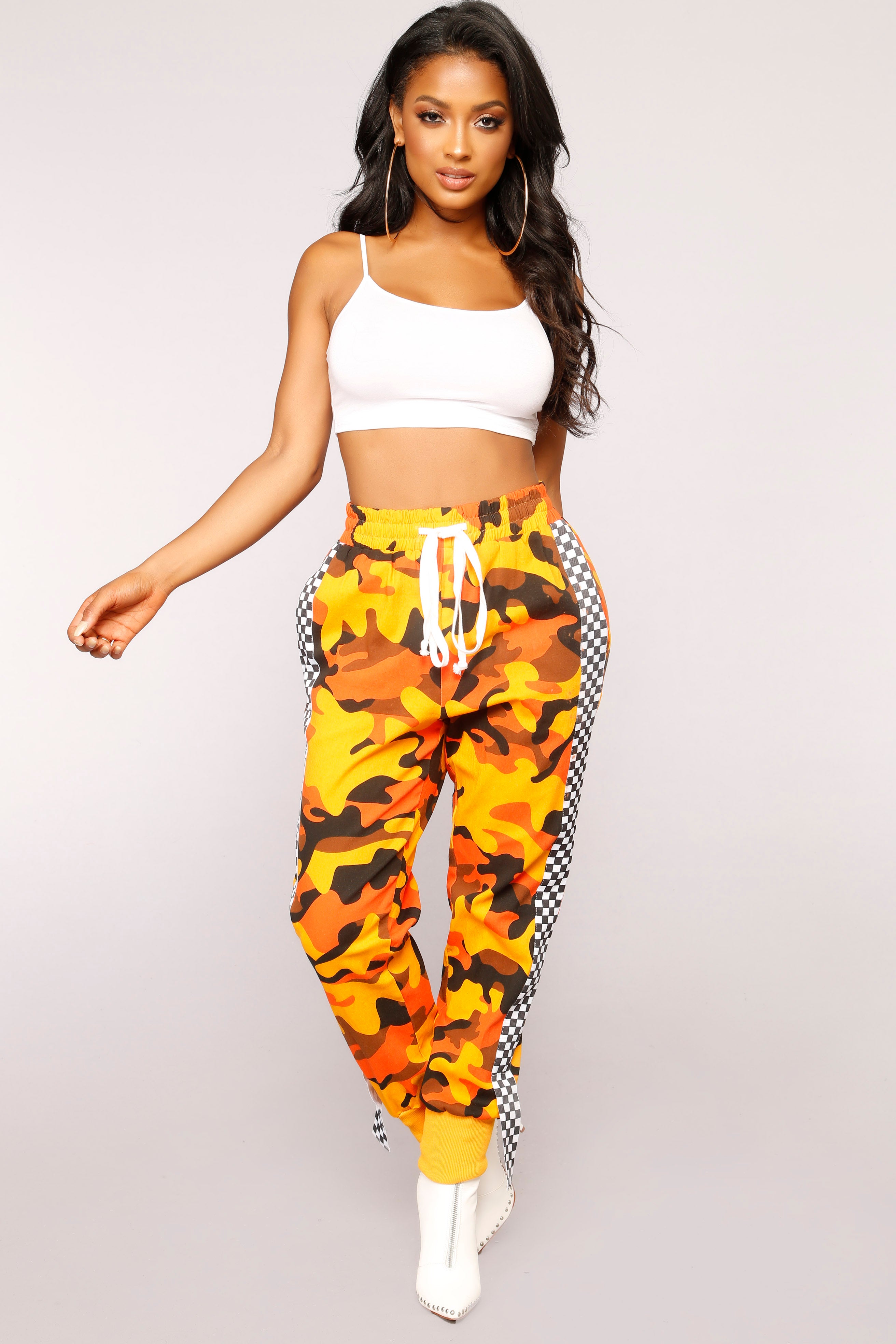 Kick Start My Heart Camo Joggers - Orange