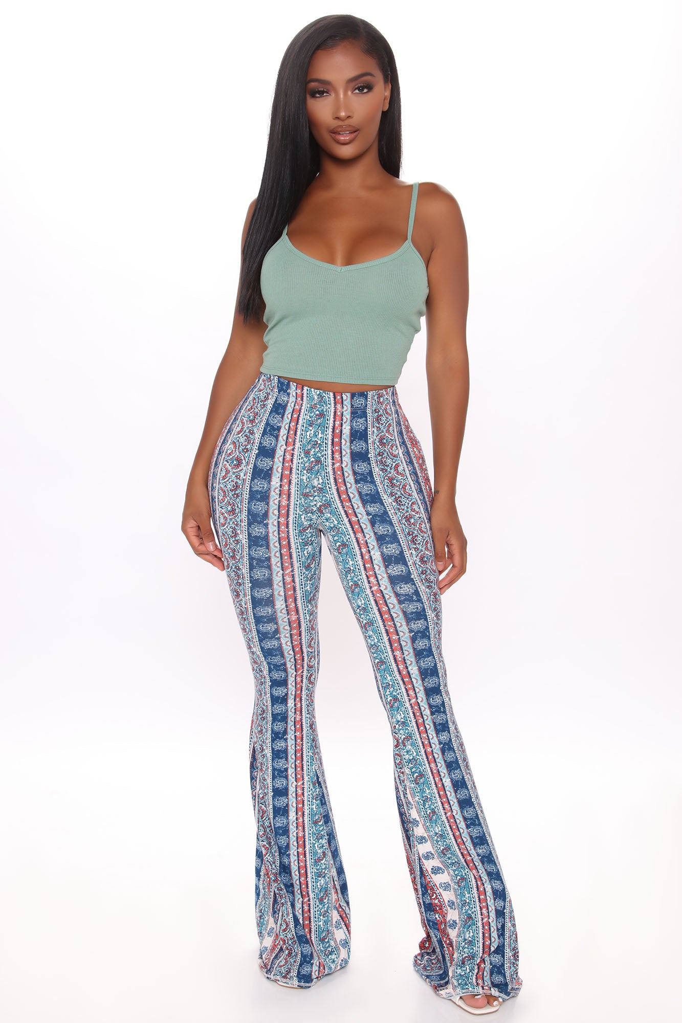 Bordered Floral Boho Pant - Blue/combo – Fashion Nova