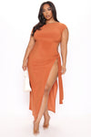 Slitsation Vacation Maxi Dress - Camel