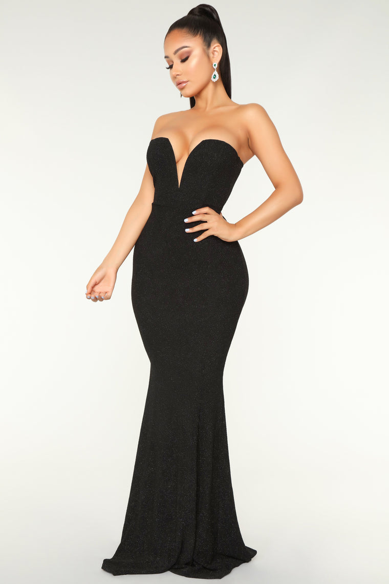 fashion nova black long dress