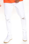 Cornell Ripped Skinny Jeans - White