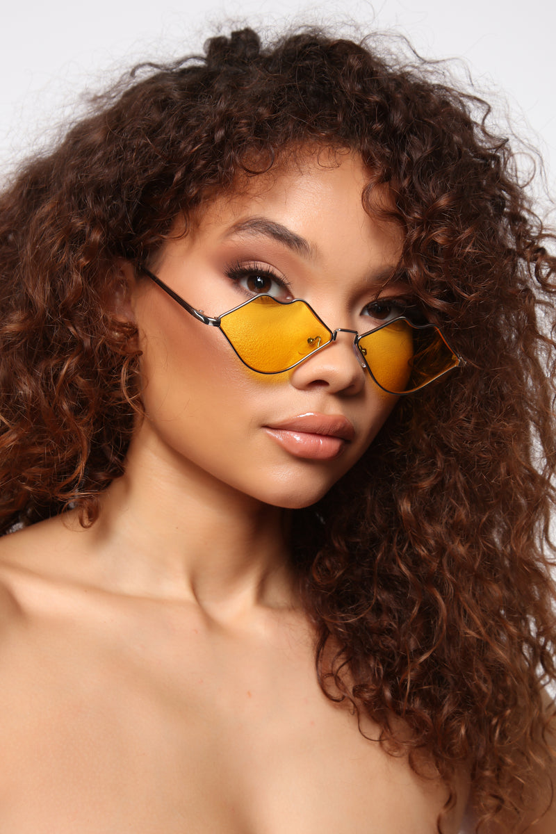 Pucker Up Sunglasses - Silver/Yellow | Fashion Nova, Sunglasses ...