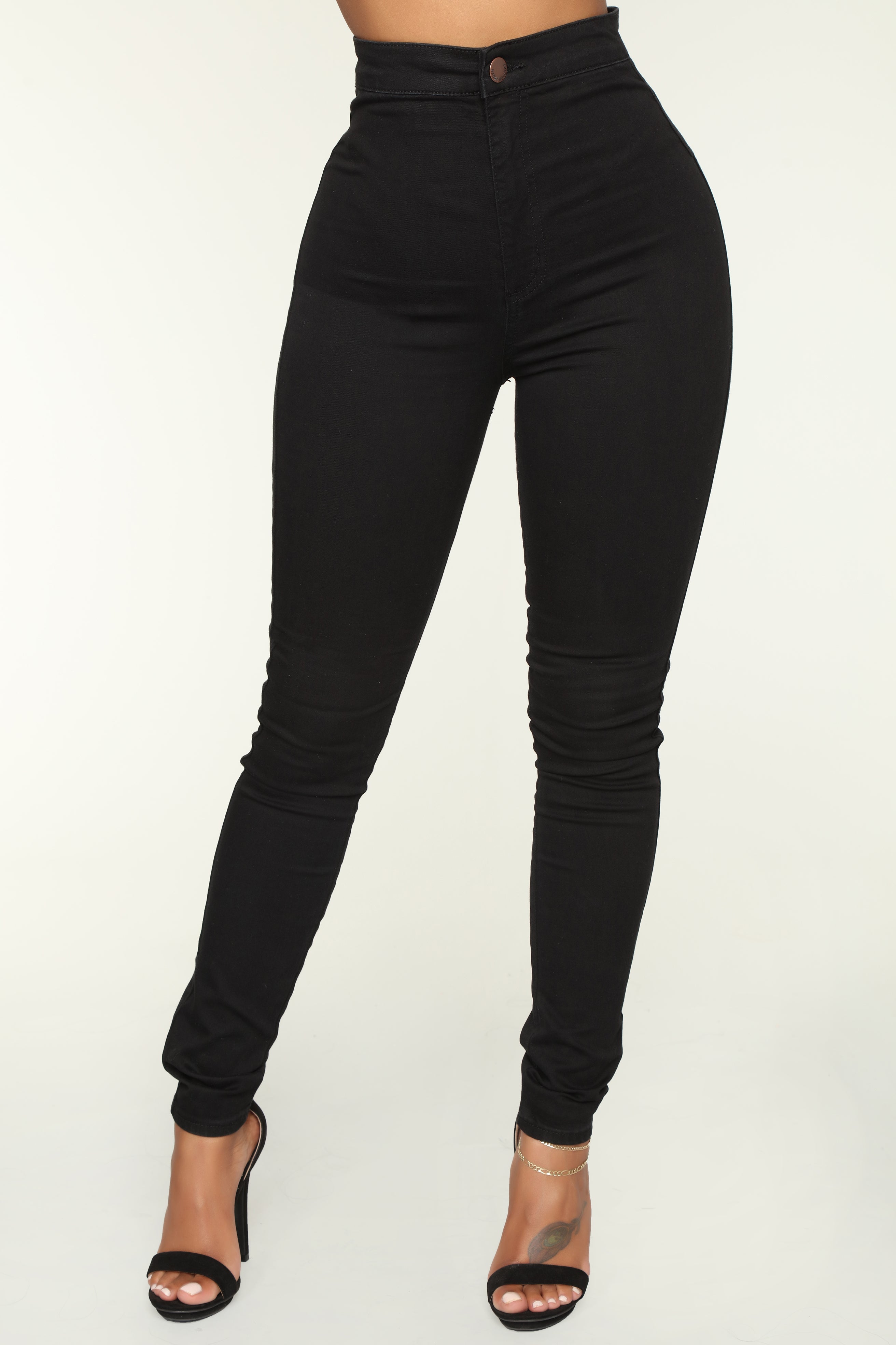 Luxe Ultra High Waist Skinny Jeans Black 