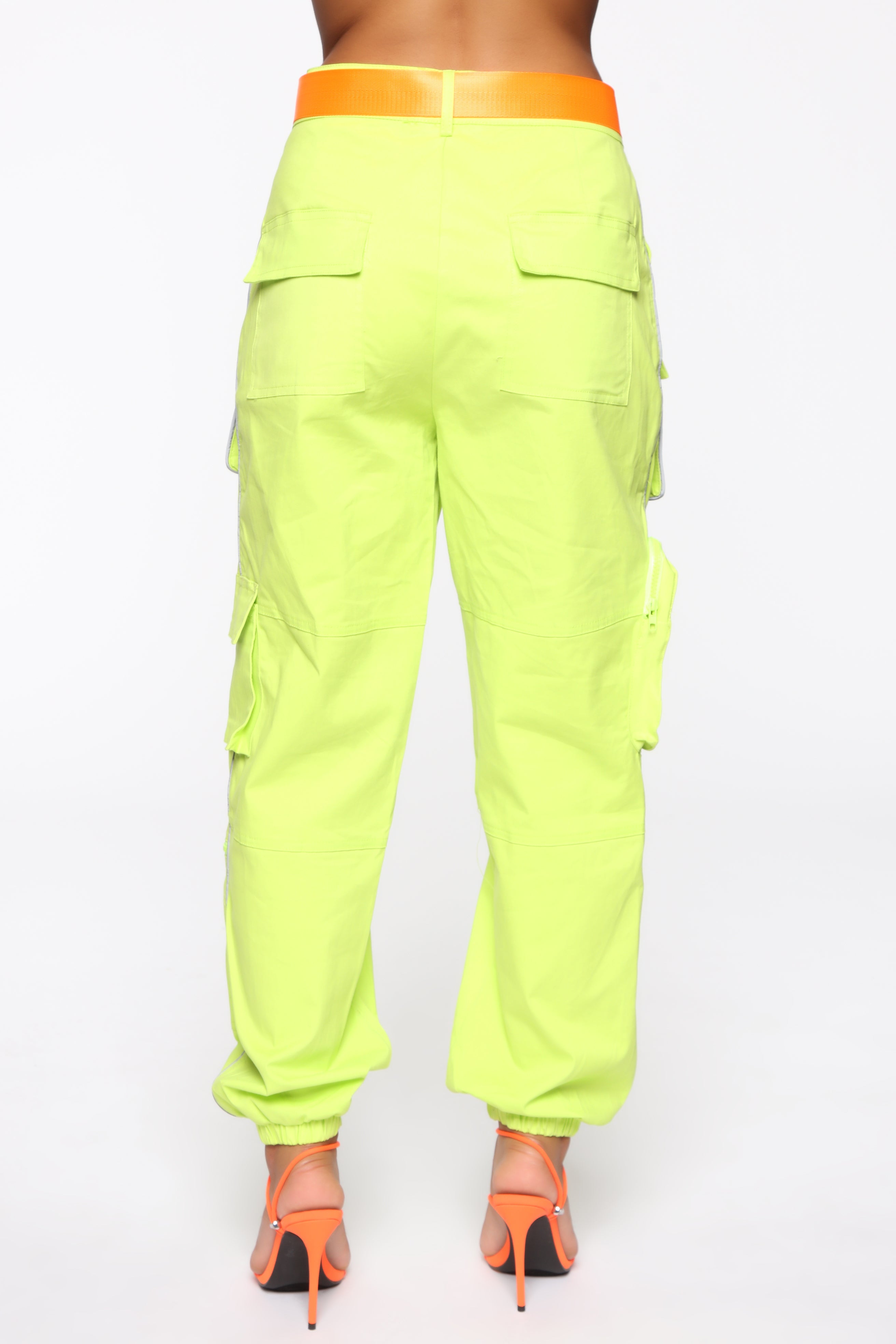 yellow cargo joggers