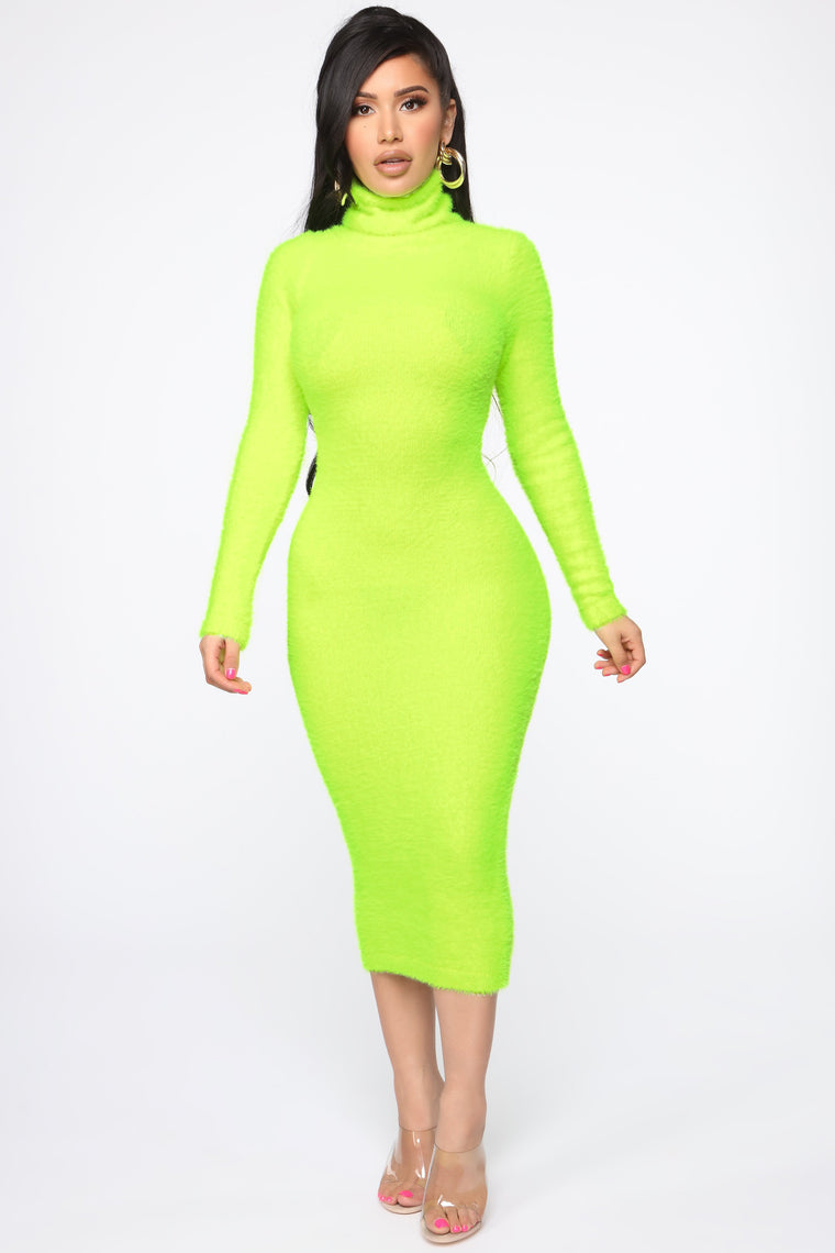 neon yellow dress fashion nova