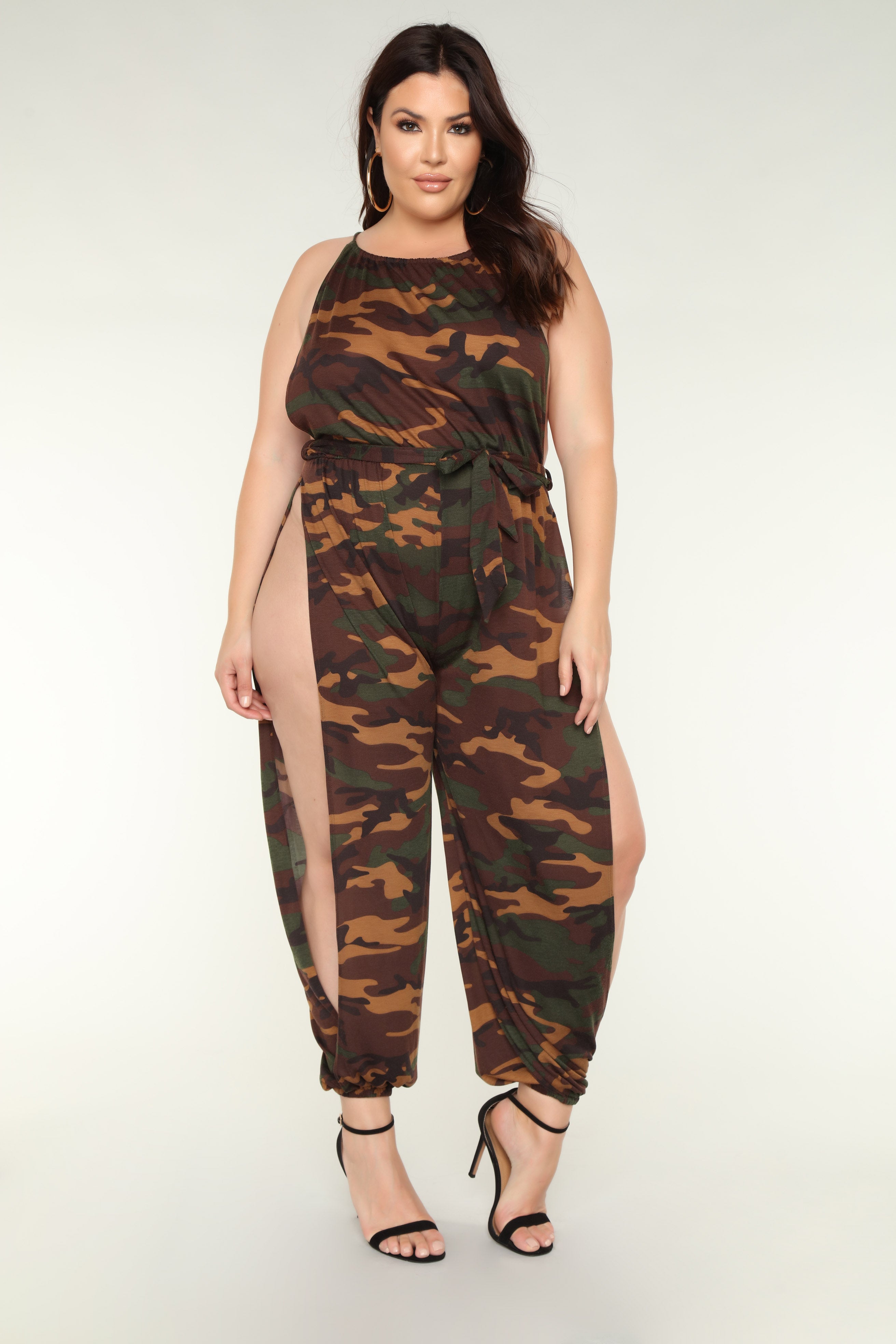 Won't Give Up Jumpsuit - Olive Camo – Fashion Nova