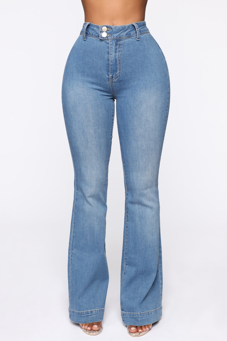 high waisted flare jeans fashion nova