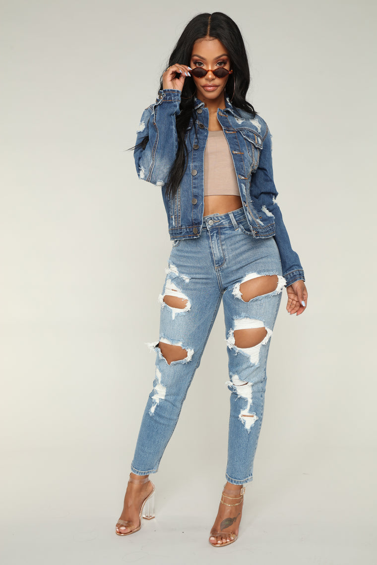 Monica High Rise Ankle Jeans - Medium 