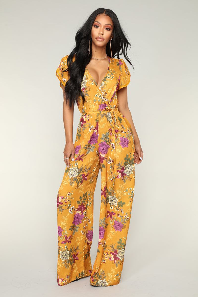 Sun Energy Floral Jumpsuit - Mustard | Fashion Nova, Jumpsuits ...