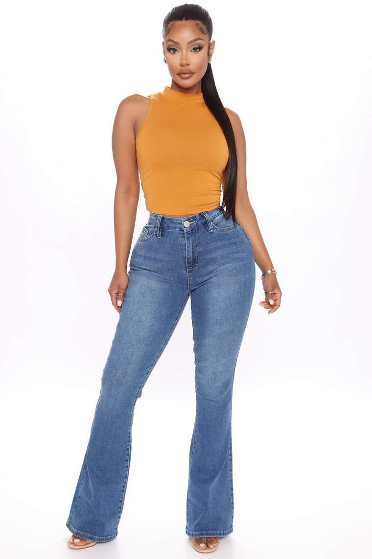 curvy fit flare jeans