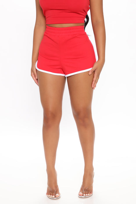 One Of The Girls Dolphin Short - Red/White | Fashion Nova, Shorts | Fashion  Nova