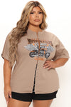 Soaring High Vintage Top - Taupe