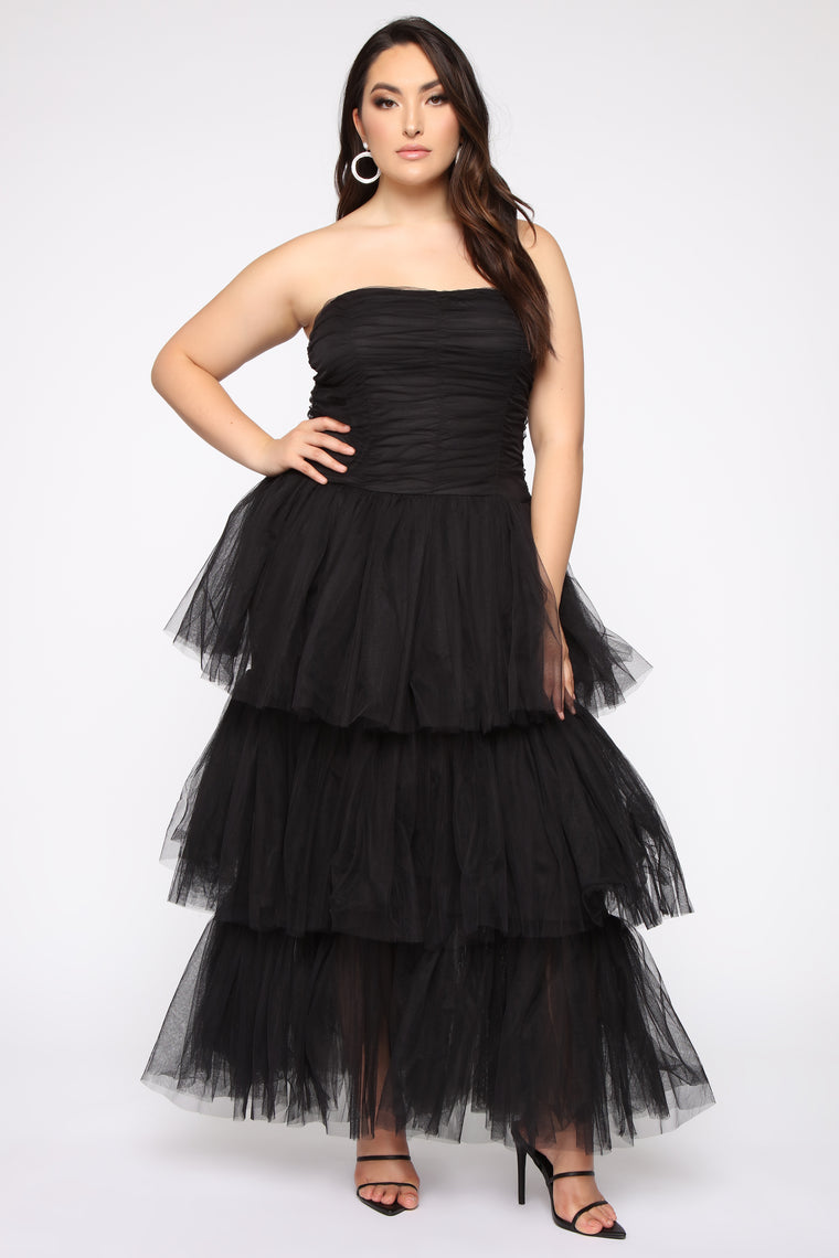 Adore A Ball Tiered Tulle Gown - Black, Dresses | Fashion Nova