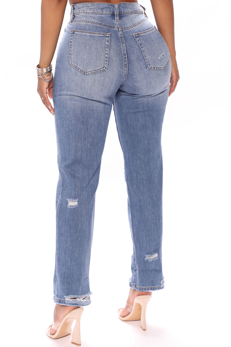 Now Or Never Cuffed Boyfriend Jeans - Medium Blue Wash | Fashion Nova ...