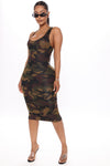 Day Out Printed Midi Dress - Camouflage