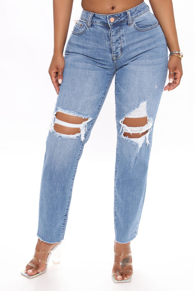 No Need To Distress Straight Leg Jeans - Medium Wash – Fashion Nova