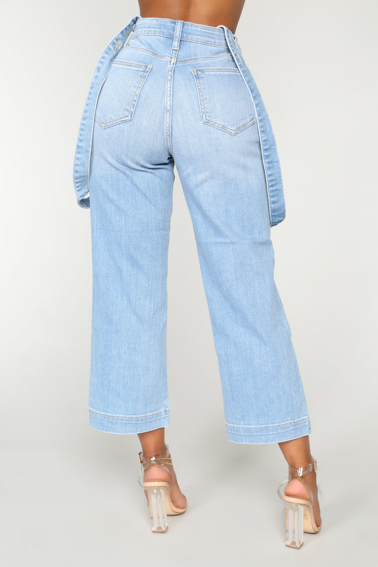 Rhiannon Suspender Jeans - Light Blue Wash, Jeans | Fashion Nova