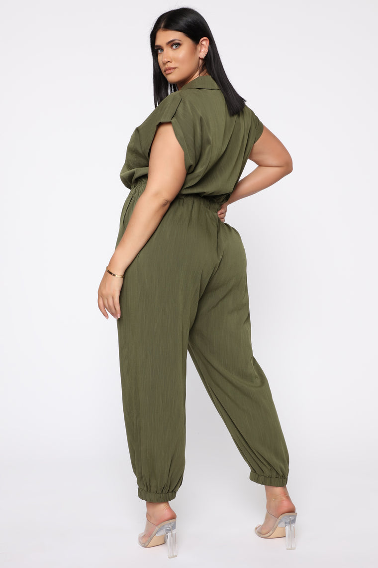 Mariel Utility Jumpsuit - Olive