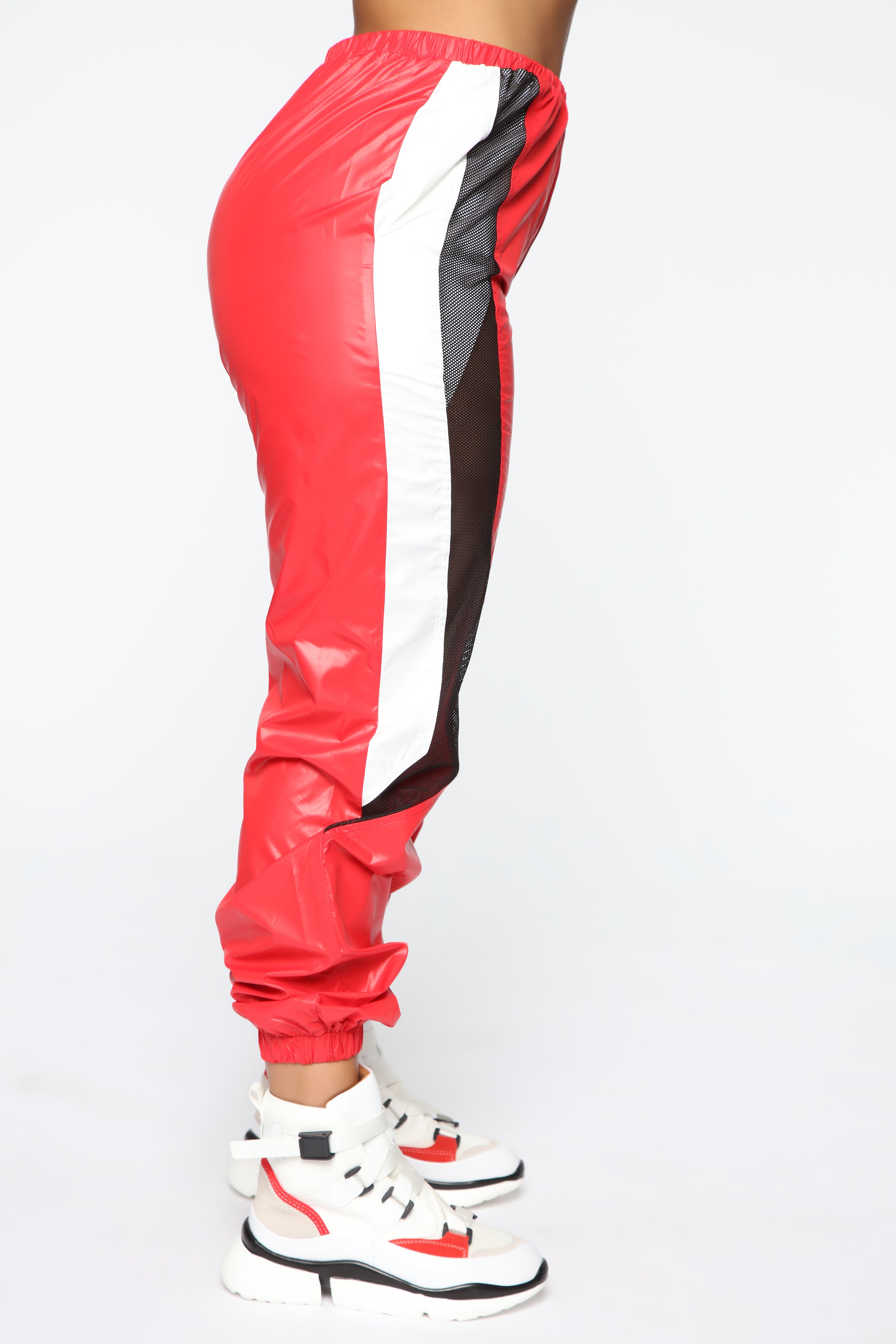 red windbreaker joggers