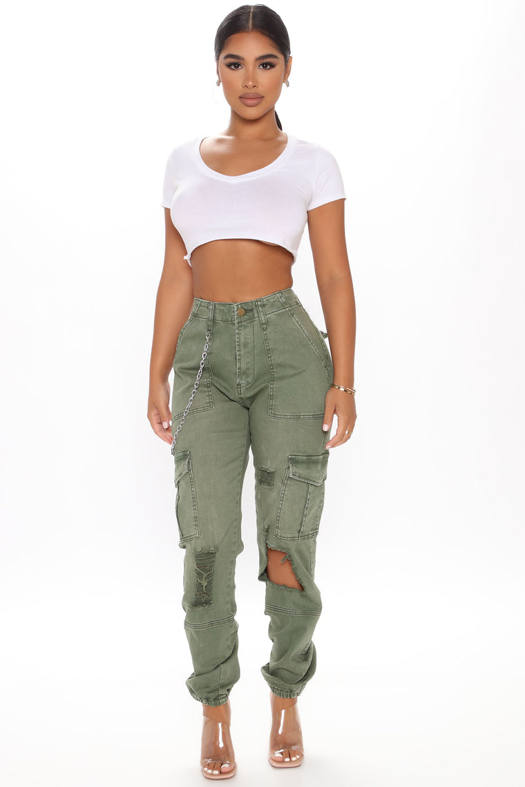 distressed cargo joggers