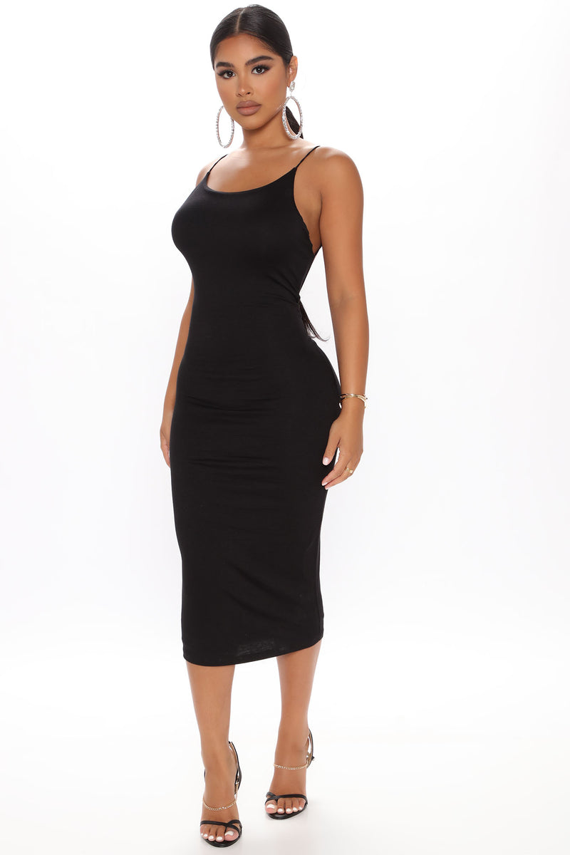 Cupid Backless Midi Dress - Black | Fashion Nova, Dresses | Fashion Nova