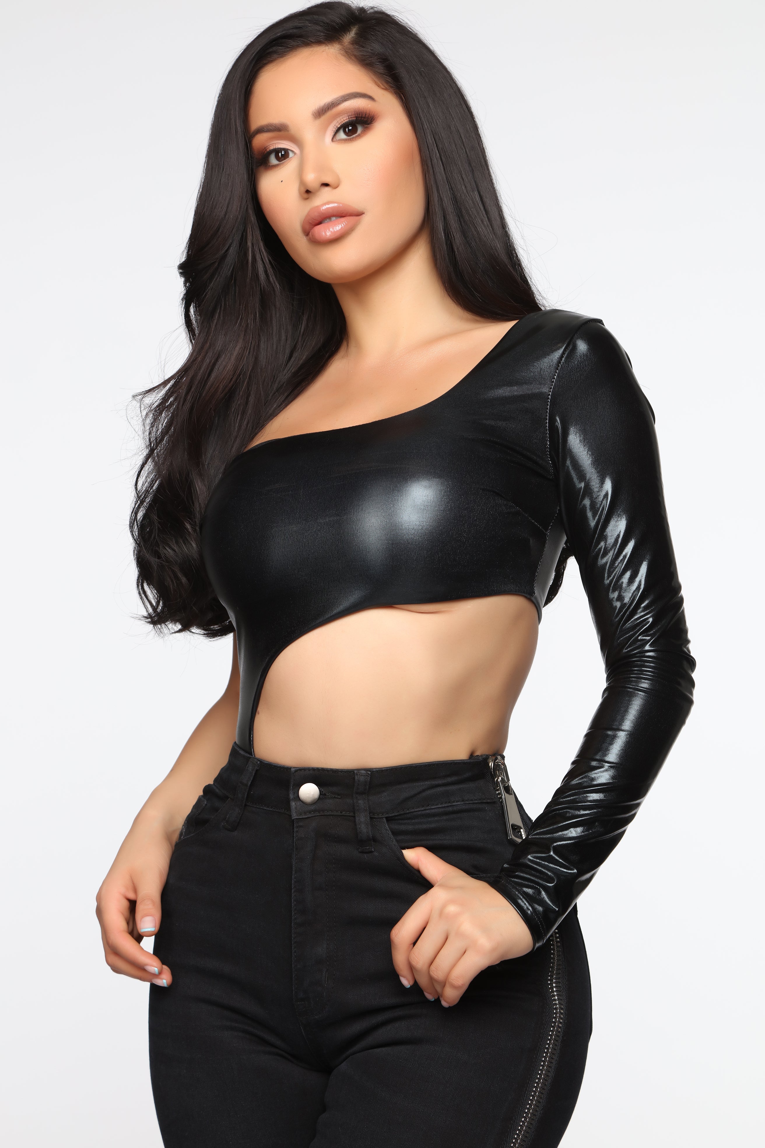 Dont Cut Me Out Faux Leather Body