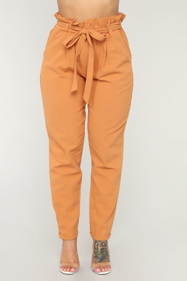 Sabrina Tie Waist Pants - Camel – Fashion Nova