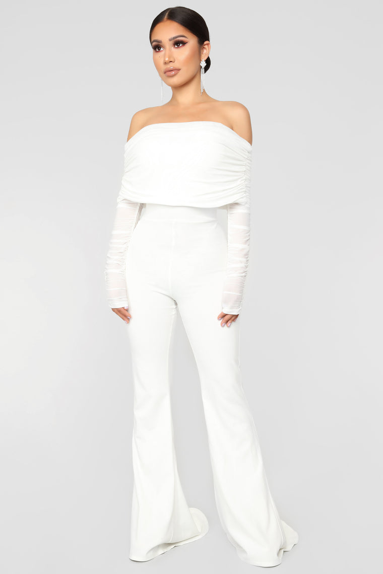 casual white jumpsuit