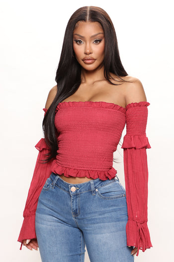 Celine Crop Top - Red  Fashion Nova, Basic Tops & Bodysuits