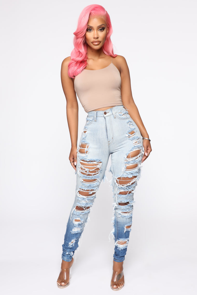 cheap high waisted ripped jeans