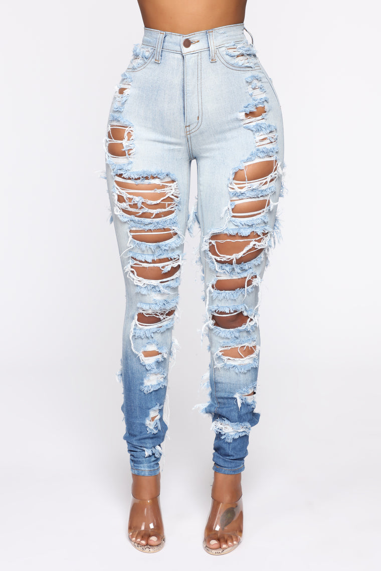 fashion nova jeans with rips in the back