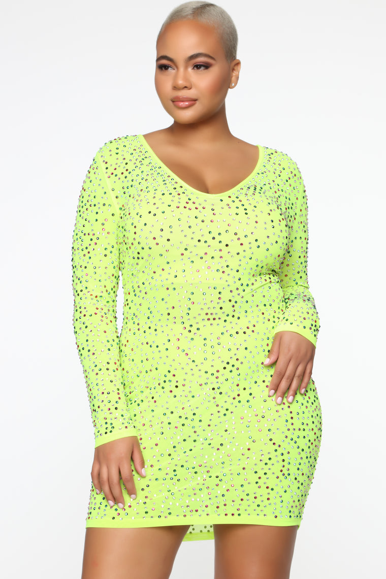 fashion nova neon yellow dress