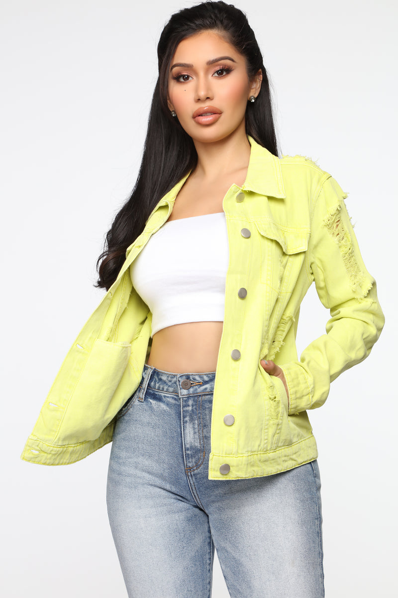 Show Off Denim Jacket - Neon Yellow | Fashion Nova, Jackets & Coats ...